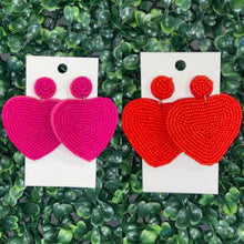 Load image into Gallery viewer, Elle Beaded Heart Earrings
